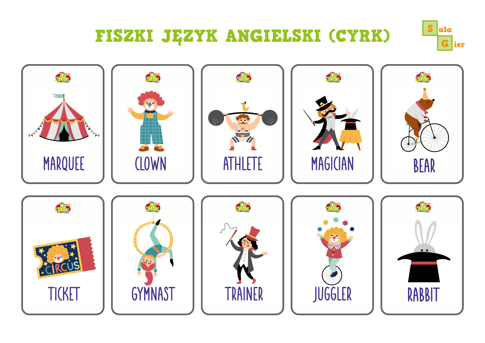 Szablon fiszek do nauki angielskiego